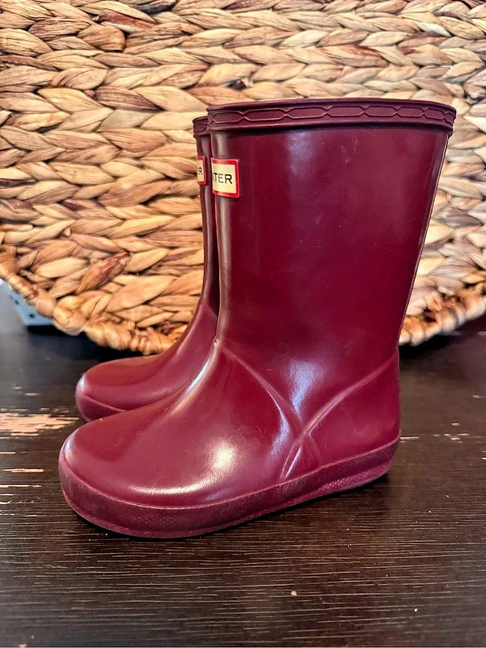 Hunter Kids First Classic Rain Boots Red Like New